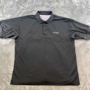 Columbia PFG Omni-Shade Men's Large Black Short Sleeve Polo Shirt Fishing